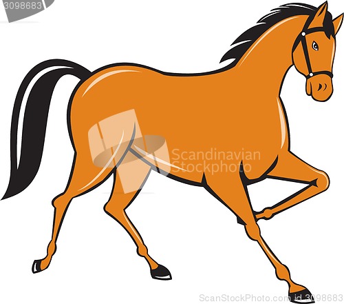 Image of Horse Cantering Side Cartoon