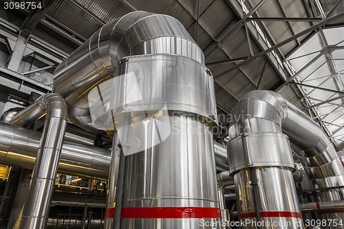 Image of Industrial pipes in a thermal power plant