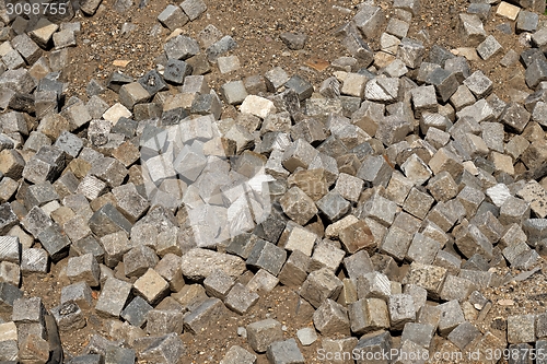 Image of Crawl destroyed urban sidewalk stones
