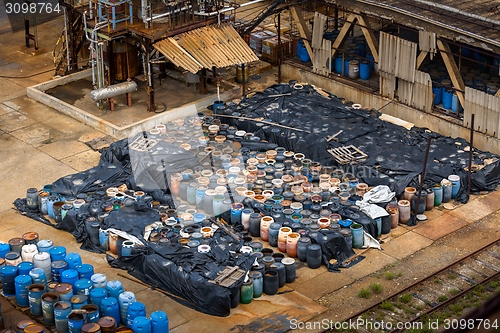 Image of Several barrels of toxic waste 