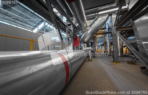 Image of Industrial pipes in a thermal power plant