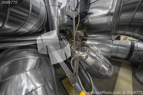 Image of Industrial pipes in a thermal power plant