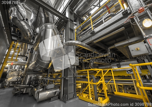 Image of Industrial pipes in a thermal power plant