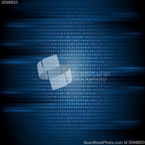 Image of Dark blue binary code tech background