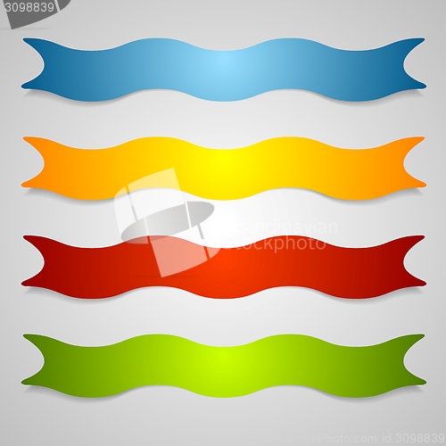 Image of Set of wavy label ribbons