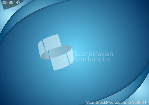Image of Abstract blue wavy background