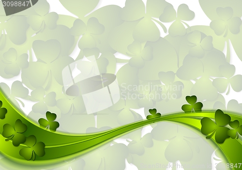 Image of St. Patricks Day green wave vector background