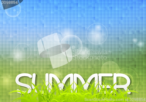 Image of Tech summer design with grass