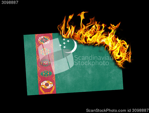 Image of Flag burning - Turkmenistan