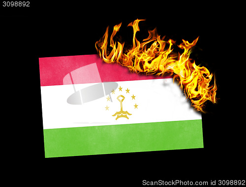 Image of Flag burning - Tajikistan