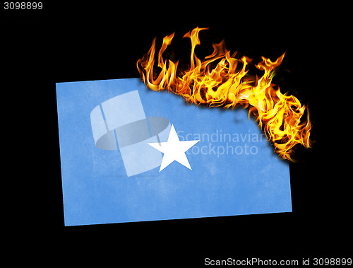 Image of Flag burning - Somalia