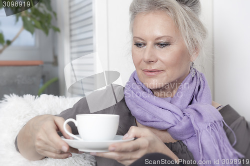 Image of woman and coffee