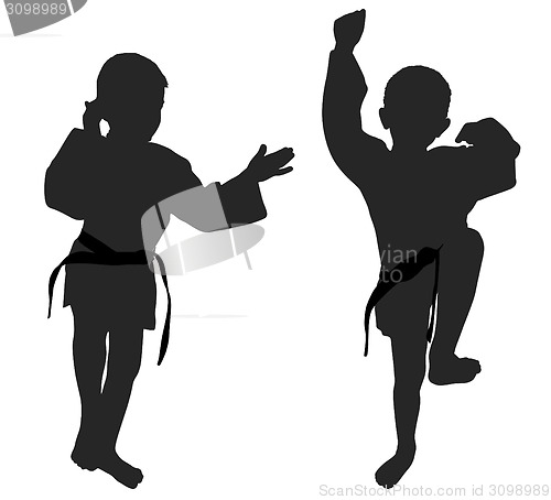 Image of Silhouettes of two little boys