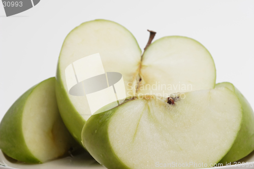 Image of Slices of Green granny apples