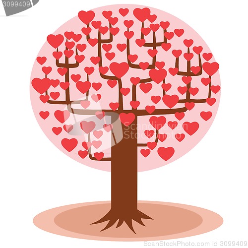 Image of Tree with hearts instead of leaves
