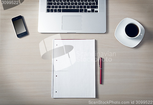 Image of Coffee desk smartphone