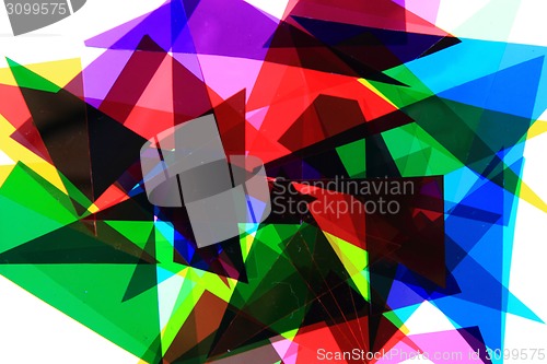 Image of color plastic triangles background