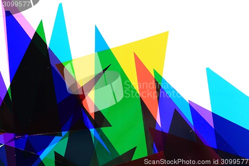 Image of color plastic triangles background