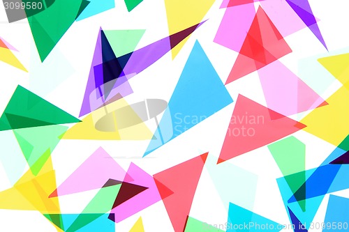 Image of color plastic triangles background