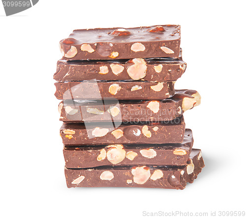 Image of Stack of seven chocolate bars