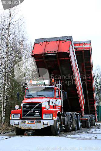 Image of Volvo N12 Truck with Tipping Trailers Up