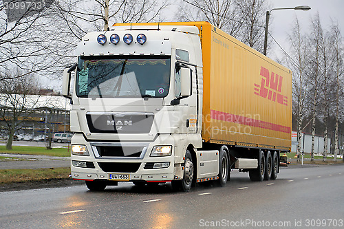 Image of White MAN TGX18.480 Semi Truck on the Road