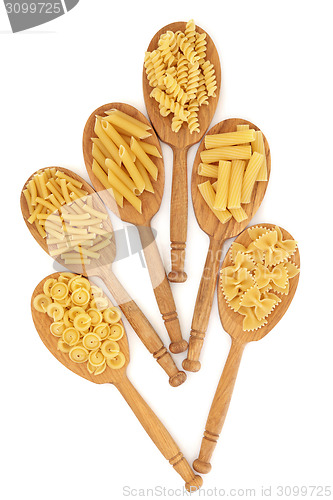 Image of Pasta in Oak Spoons