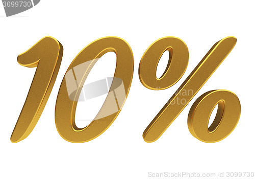 Image of 3D gold 10 percent isolated