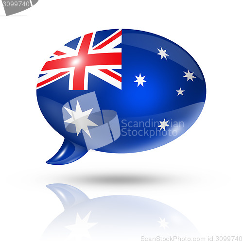 Image of Australian flag speech bubble