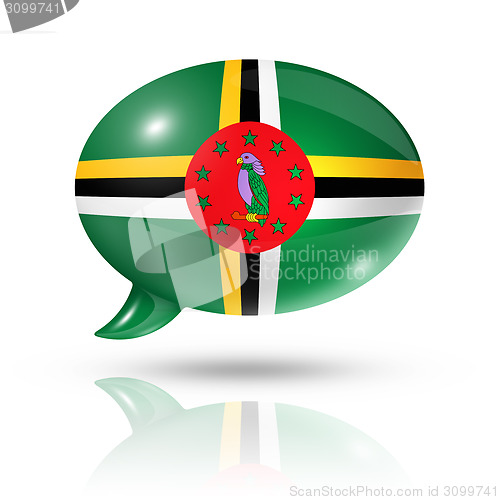 Image of Dominican flag speech bubble