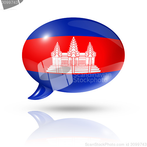 Image of Cambodian flag speech bubble