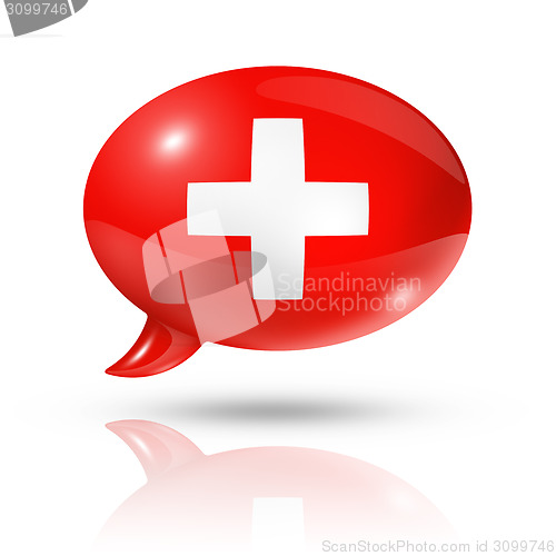 Image of Swiss flag speech bubble