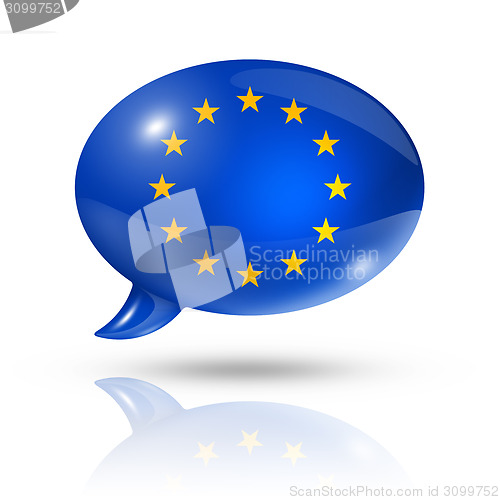 Image of European union flag speech bubble