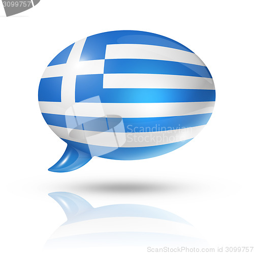 Image of Greek flag speech bubble