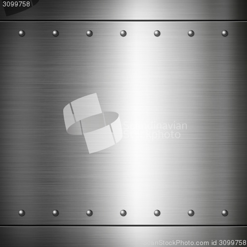 Image of Steel riveted brushed plate texture