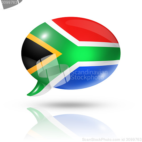 Image of South African flag speech bubble