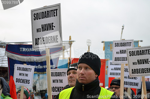 Image of Dockers protest at Port of Oslo