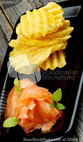 Image of Smoked Salmon and Potato Chips