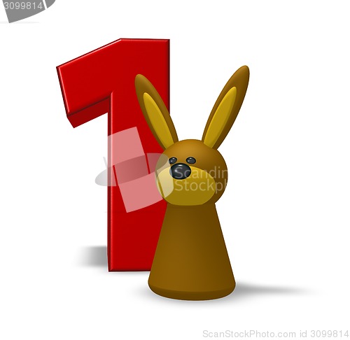 Image of number one and rabbit