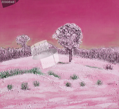 Image of Oil painting of a winter landscape