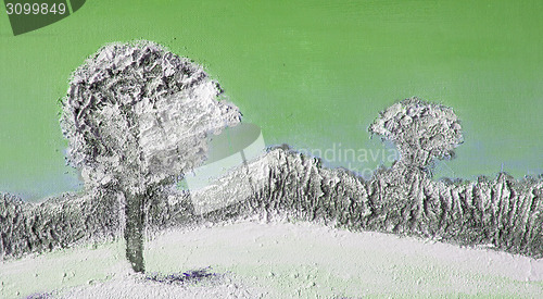 Image of Oil painting of a winter landscape