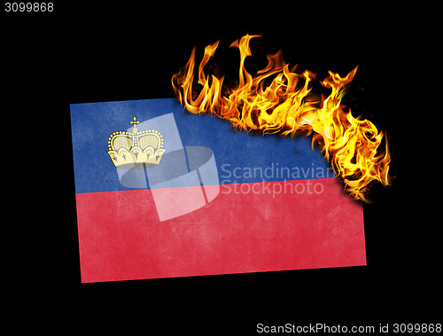 Image of Flag burning - Liechtenstein