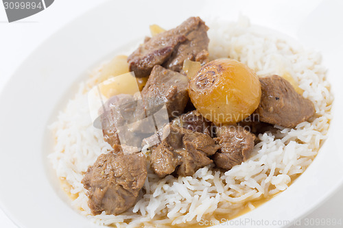 Image of Lamb fricassee with rice angled