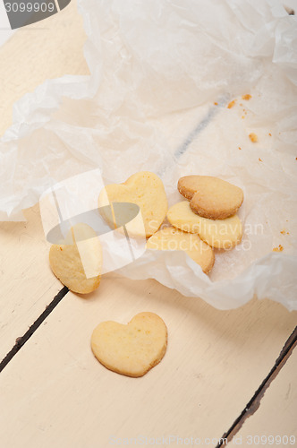 Image of heart shaped shortbread valentine cookies