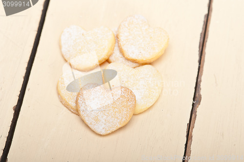 Image of heart shaped shortbread valentine cookies