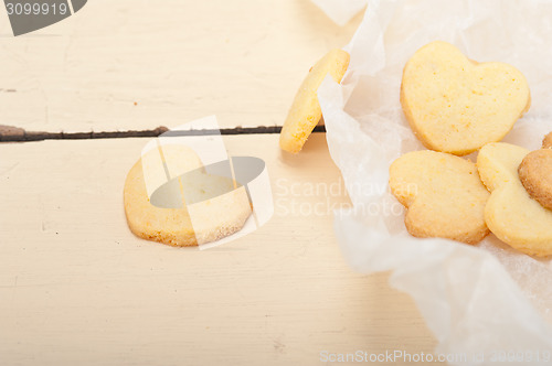 Image of heart shaped shortbread valentine cookies