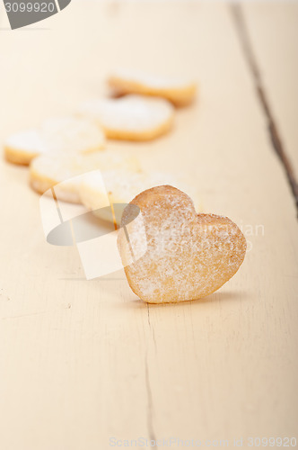 Image of heart shaped shortbread valentine cookies