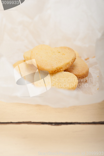 Image of heart shaped shortbread valentine cookies