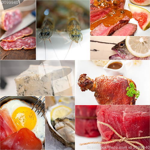 Image of high protein food collection collage