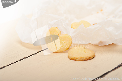 Image of heart shaped shortbread valentine cookies